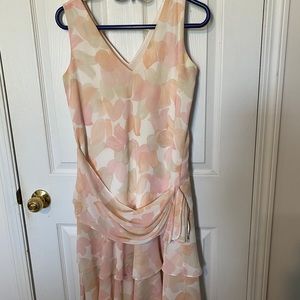 ALego Estes. Peach and pink chiffon with sash.  Light and airy